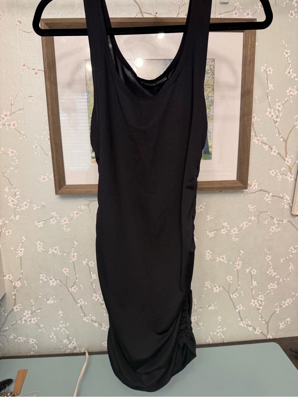 Threadbare Ruched Black Ruched Mini Dress - Picture 4 of 7